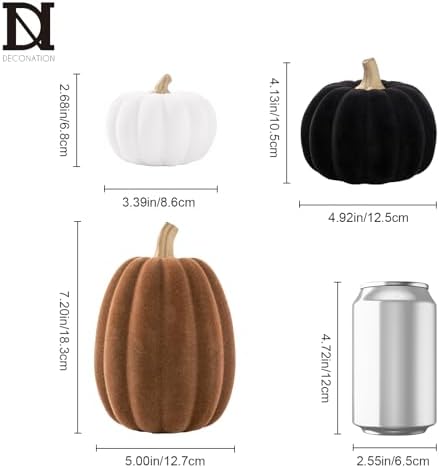 DN DECONATION 3 Pcs Fall Pumpkin Decorations, Artificial Pumpkin for Home