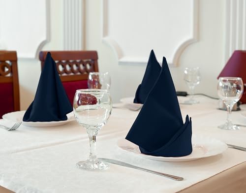 Utopia Kitchen Cotton Blend Navy Blue Cloth Napkins [12 Pack, 18x18 Inch]