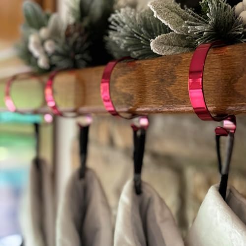 Haute Decor The Original MantleClip® Stocking Holder 4 Pack - Hang Christmas Stockings Safely and Securely from Mantels Up to 3 Inches Thick