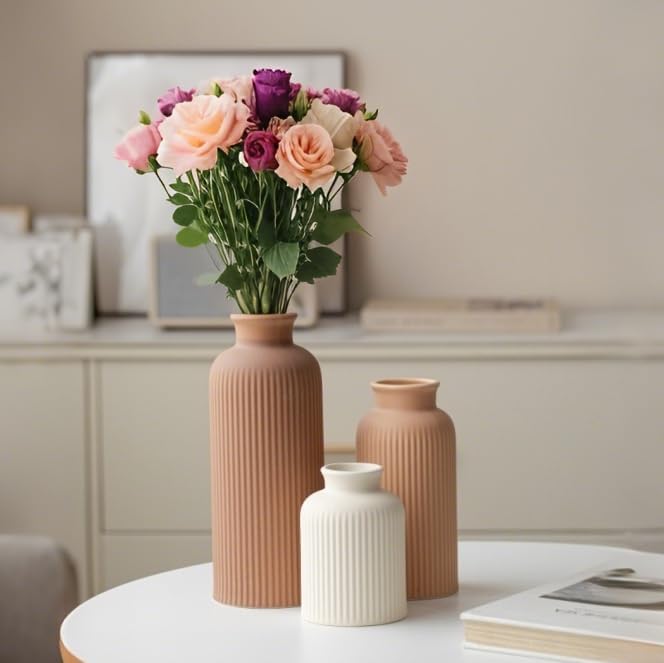 Large Modern Ceramic Vase Set / Large Coffee Mix