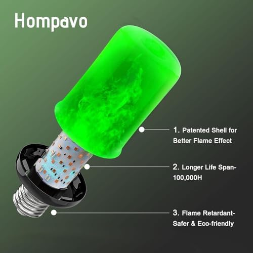Hompavo 【Upgraded Flame Light Bulbs for Home Decor with Upside Down Effect