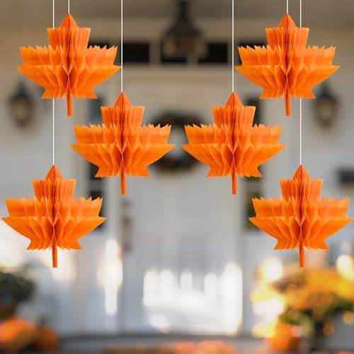 Fall Paper Maple Leaves Honeycomb 12Inch