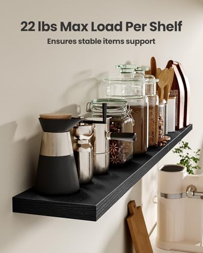 Amada 23.6" Floating Shelves for Wall Decor & Storage, Set of 3, Black