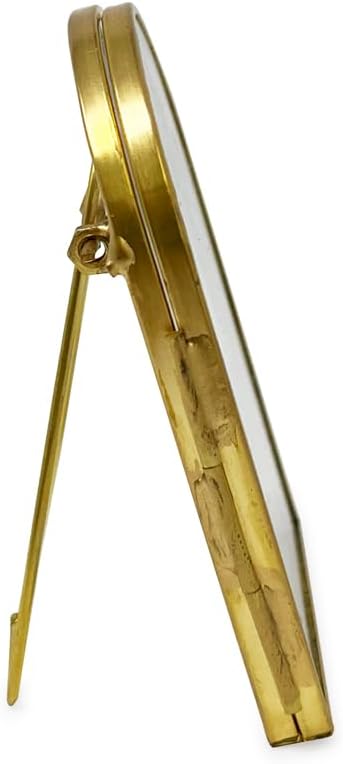 Arched Brass & Glass Metal Floating Picture Frame / 2 x 3 / Antique Gold