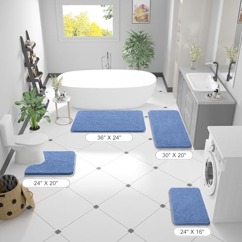 OLANLY Bathroom Rugs 36x24, Extra Soft Absorbent Chenille Bath Rugs