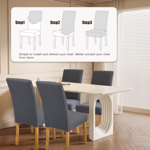 BIETYONE Waterproof Dining Chair Covers, Stretch Seat Protector, Washable