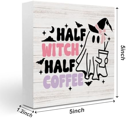 Halloween Ghost Coffee Sign Coffee Bar Station Decor