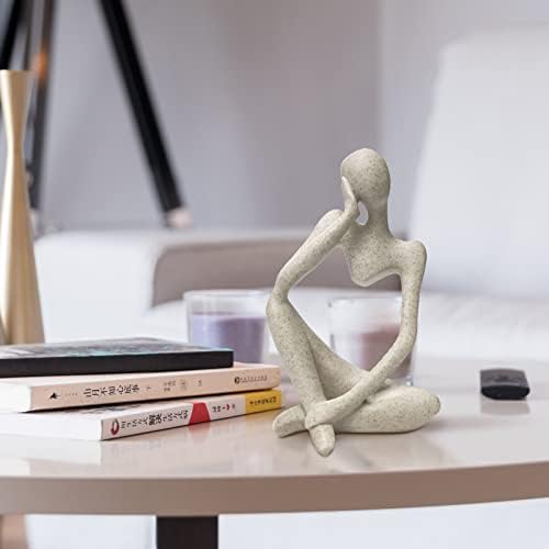 Sandstone Resin Thinker Style Abstract Sculpture Statue Collectible / Sandstone - Left Reverie