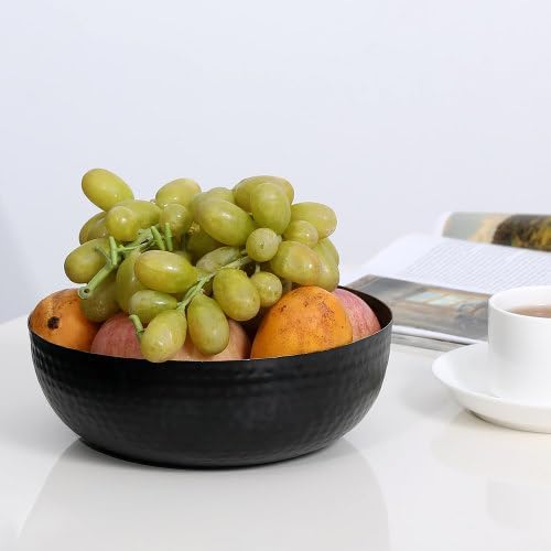 Metal Hammered Decorative Bowl / Black