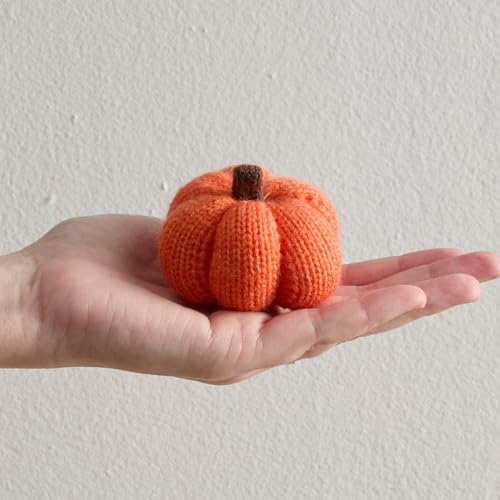 Set of 3 Multi-size Cozy Knit Pumpkins (Sunset Large Multi-size set)