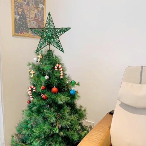 BinaryABC Iron Christmas Tree Star Topper,20cm Glittering Tree Topper