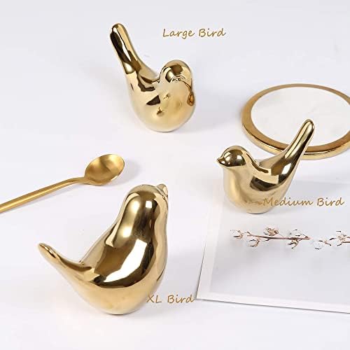 FANTESTICRYAN Small Birds Statues Home Decor, Modern Style, Gold, XL
