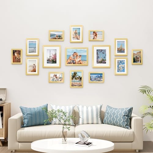 Vittanly 15 Pack Picture Frames Collage Wall Decor, Wall/Tabletop Display