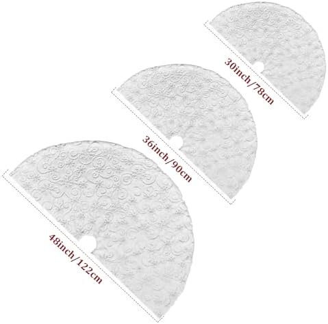 Christmas Tree Skirt 36 inch Silver Christmas Tree Skirt Embroidered Sequins Faux Fur for Xmas Holiday Home Party Decorations