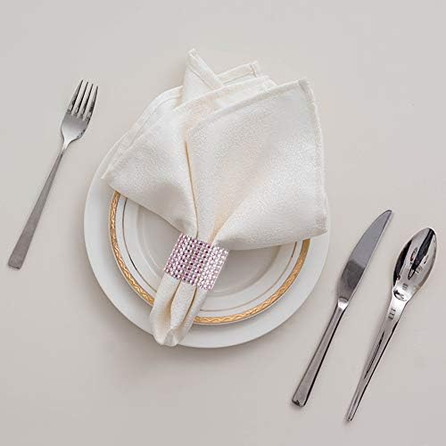 Accmor 50pcs Napkin Rings, Pink Napkin Rings Buckles