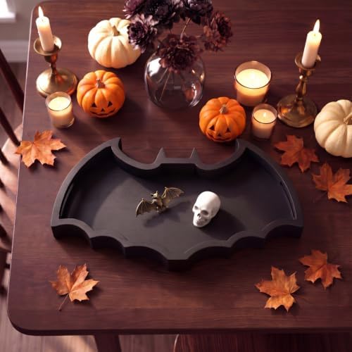 Halloween Wooden Bat Tray Decorative Serving Tray Gothic Home Decor