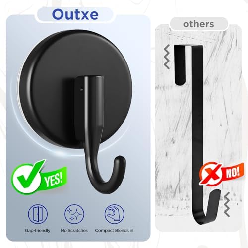 OUTXE Wreath Hanger for Front Door, Upgraded Suction Cup Reef Hook