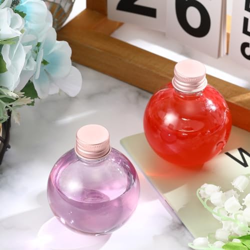 FoldTier 48 Pcs Plastic Potion Bottles with Caps,Rose Gold,Aluminum Cap