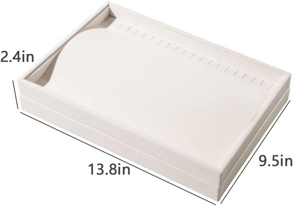 Stackable Jewelry Organizer Trays / Beige / Set of 2