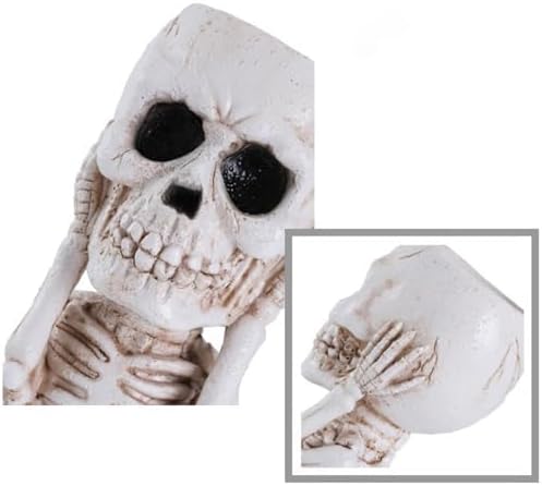 JOYO Halloween Planter Pot Decor - Skeleton Flower Planter Pot,Pumpkin Bucket Vase,Cute Skull Bucket Vase,Skull Candy Bowl Gothic Ornaments for Home Indoor Outdoor Garden (01 Cute Skull)