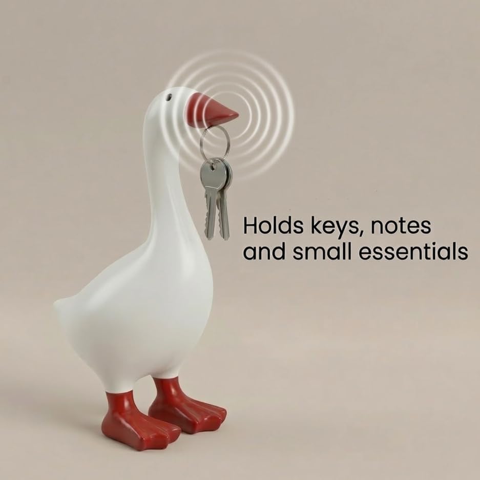 Mini Desktop Goose Statue Decor / White 7 Inch / Small / 7 Inch
