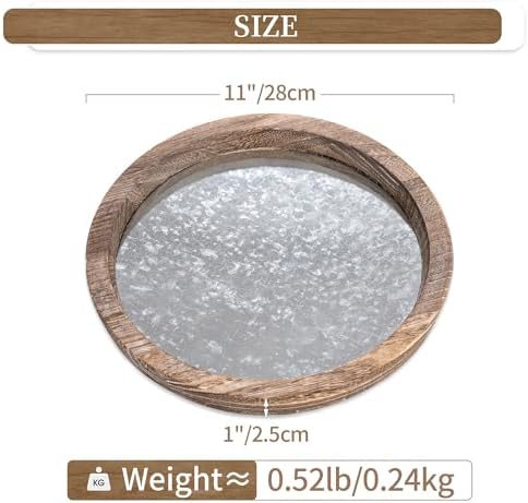 Hanobe Round Wood Candle Holder Trays, Coffee Table Decor for Centerpieces