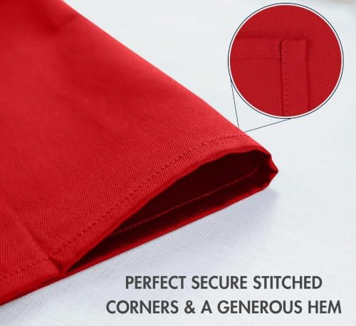 Ruvanti Cloth Napkins Set of 6, Cotton Enrich 18”x18” - Red