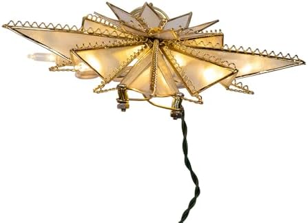 Kurt Adler 10.5" 10 Lights LED Capiz Bethlehem Star Treetop.