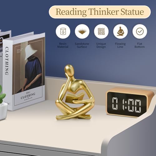 UTTCMK Abstract Art Thinker Statue - Reading Thinker Sculpture Figurine, Modern Home Decoration for Living Room Office