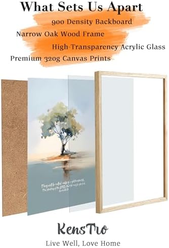 KensTro 12x16 Oak Framed Christian Wall Art, Oaks of Righteousness