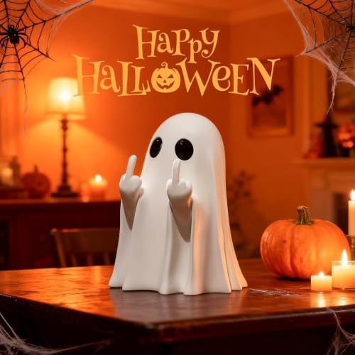 Halloween Ghost Figurine Middle Finger Tabletop Decoration