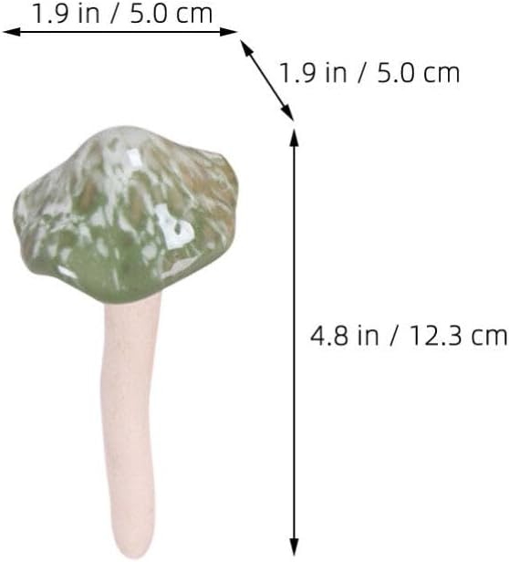 Miniature Ceramic Mushroom Decor Realistic Small Mushroom Figurines / 2 x 1.96 x 1.96 / Set of 4