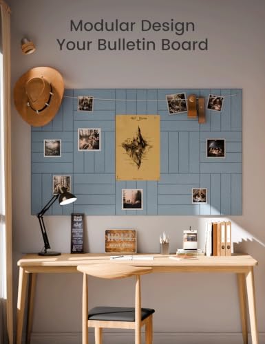 Fluxynara 48" x 36" Large Felt Bulletin Board, Dusty Blue