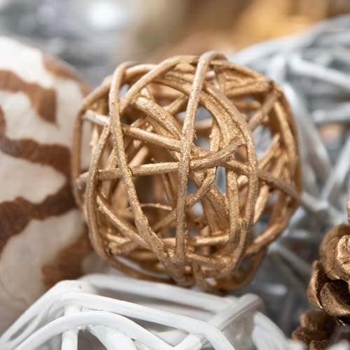 ANDALUCA Decorative Balls Orbs Bag (Silver Pinecone)