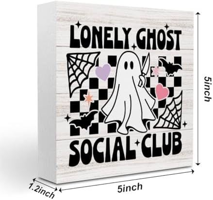 Cute Halloween Ghost Sign Decor Decorations for Home Office