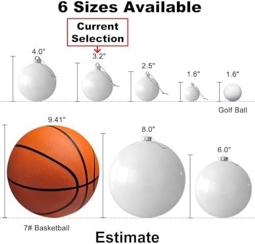 White 3.2" Large Christmas Balls - Christmas Tree Decoration Ornaments Shatterproof Hanging Balls for Birthday Halloween Holiday Wedding Decorations Set of 10pcs