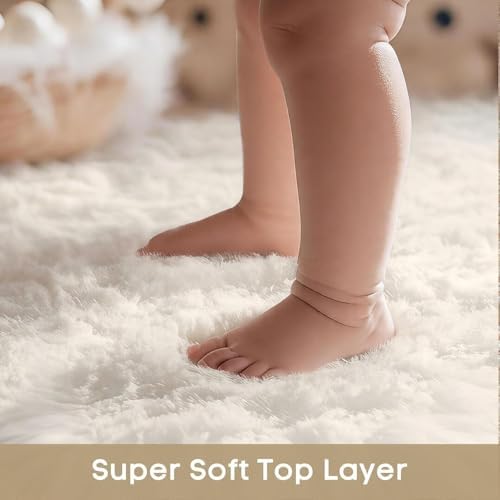 Ophanie Small Rug Washable Non Slip Throw Bedside Area Rugs, Fluffy Soft Mini Bedroom Carpet, 1.5x2.5，1.5x4 and 1.5x5