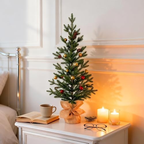 Treepool 3FT Tabletop Artificial Christmas Tree, 209 PE Tips, Unlit, Office