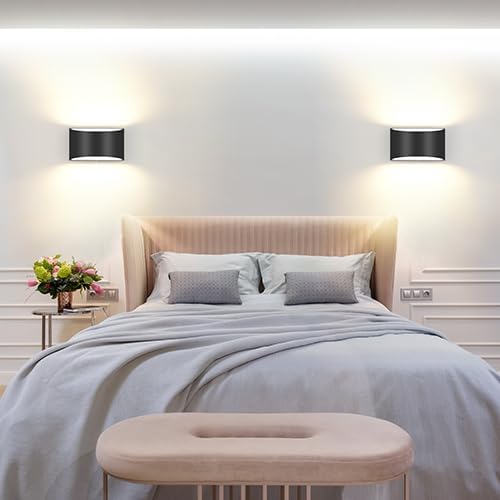 TRLIFE Modern Wall Sconces, 3000K/4000K/6000K Selectable and Dimmable LED Wall Sconce 12W Aluminum Wall Mounted Light