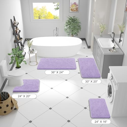 OLANLY Large Bathroom Rugs 40x32, Extra Soft Absorbent Chenille Bath Rugs
