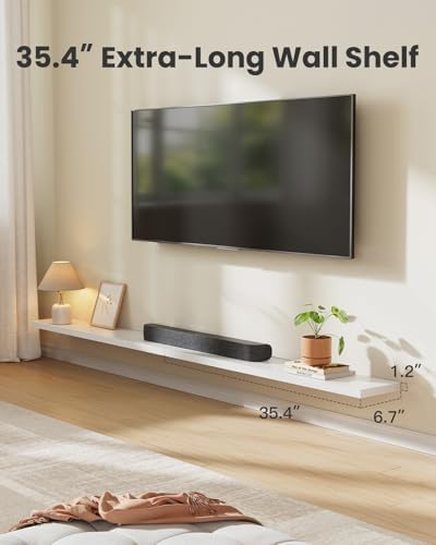 Amada 35.4" Floating Shelves for Wall Decor & Storage, Set of 3, White