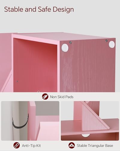 SUNMORY 6 Tier Tree Bookshelf, Tall Small Bookcase with Storage Cabinet