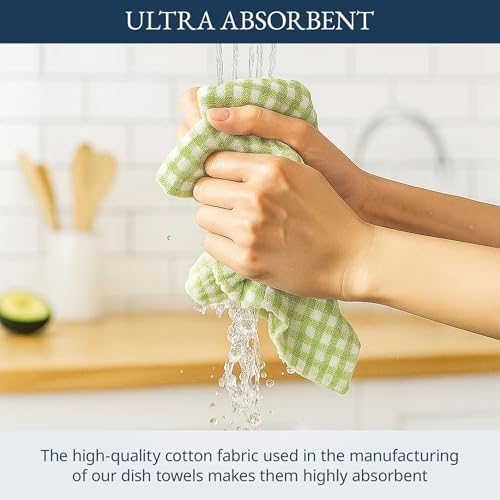 LANE LINEN Cotton Dish Towels for Kitchen Quick Drying, Durable 4 Pack