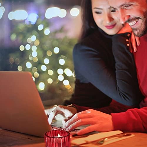 VOHO Ribbed Red Tealight Candle Holder for Christmas Valentine Decorations