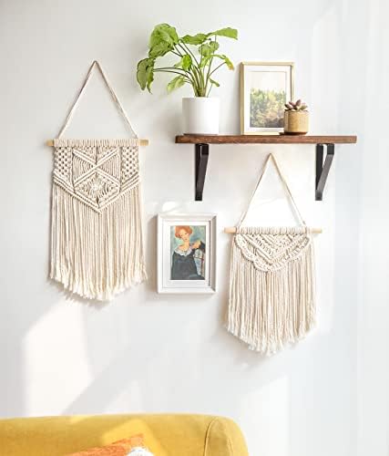 Macrame Wall Hanging Boho Wall Art Decor Woven Chic Bohemian Room Decor / Small / Set of 2