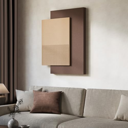 Large Brown 3D Textured Wall Art, Minimalist Neutral Artworks for Walls