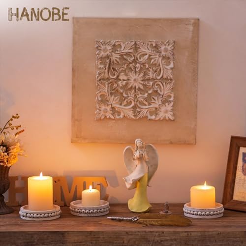 Rustic Farmhouse Wooden Candlestick Holders / 5.11 / White Washed / Set of 3