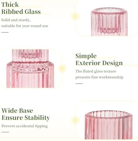 Glasseam Taper Candle Holders Bulk: 20 Pcs Small Candlestick for Christmas