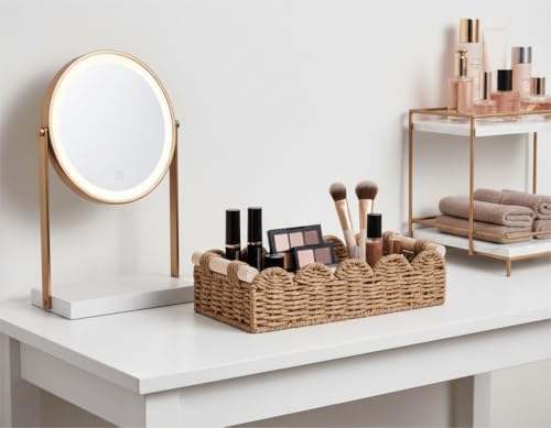 CubesLand Toilet Paper Storage Basket Organizer, Small Wicker Decor Basket