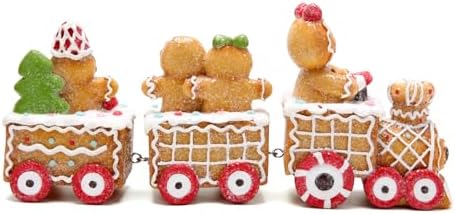 Hodao 9.25 in Christmas Gingerbread Man Train Decoration, Xmas Gift